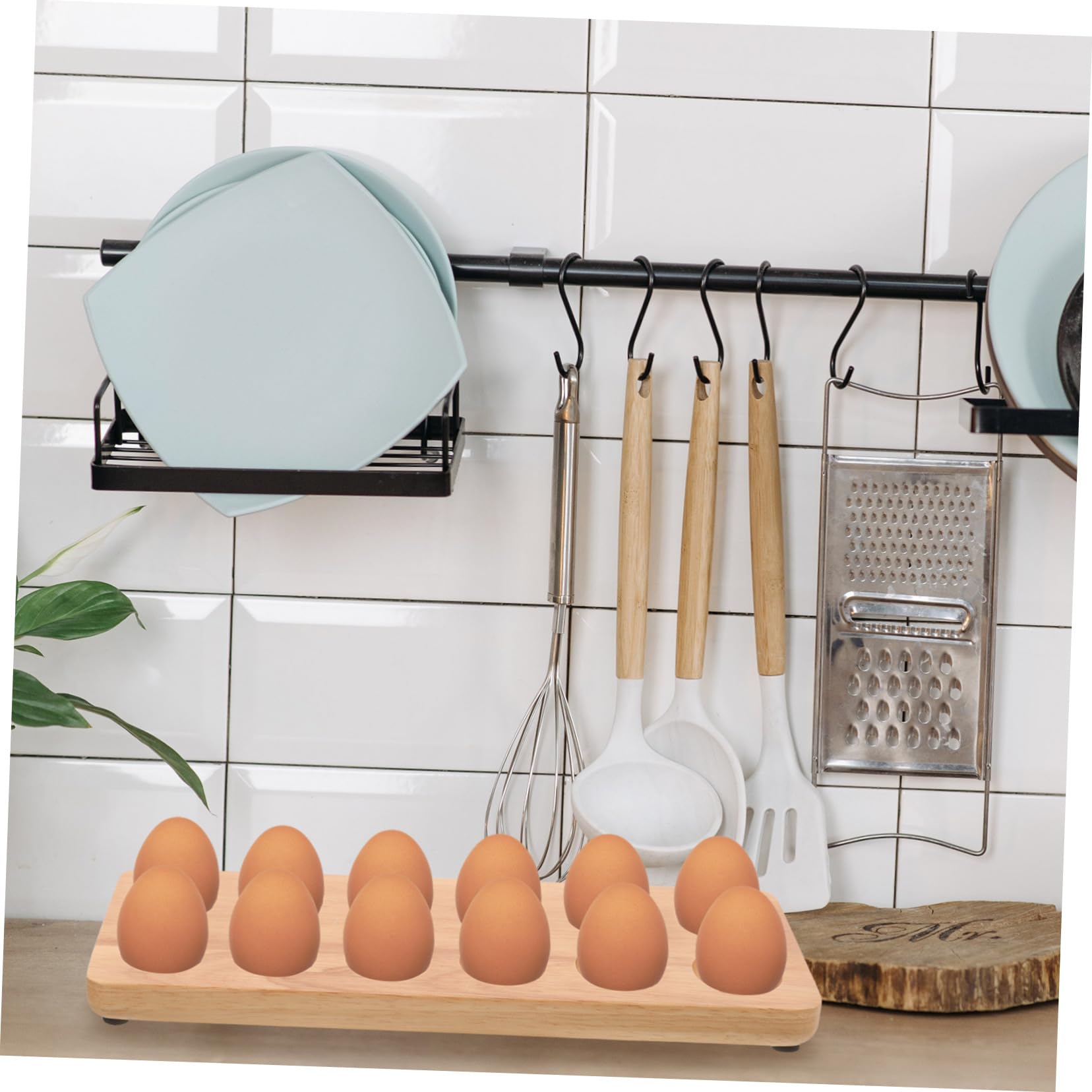 BESTonZON Caja De Almacenamiento Para Bandeja De Huevos De Madera Contenedor Para Colocar Huevos Bandeja Para Guardar Cocina