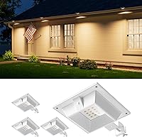 Vista 11 de 8 unidades de luces solares para canalones al aire libre, impermeables, con 12 LED, para clipear en canalones, ideales para aleros, techo, bajantes