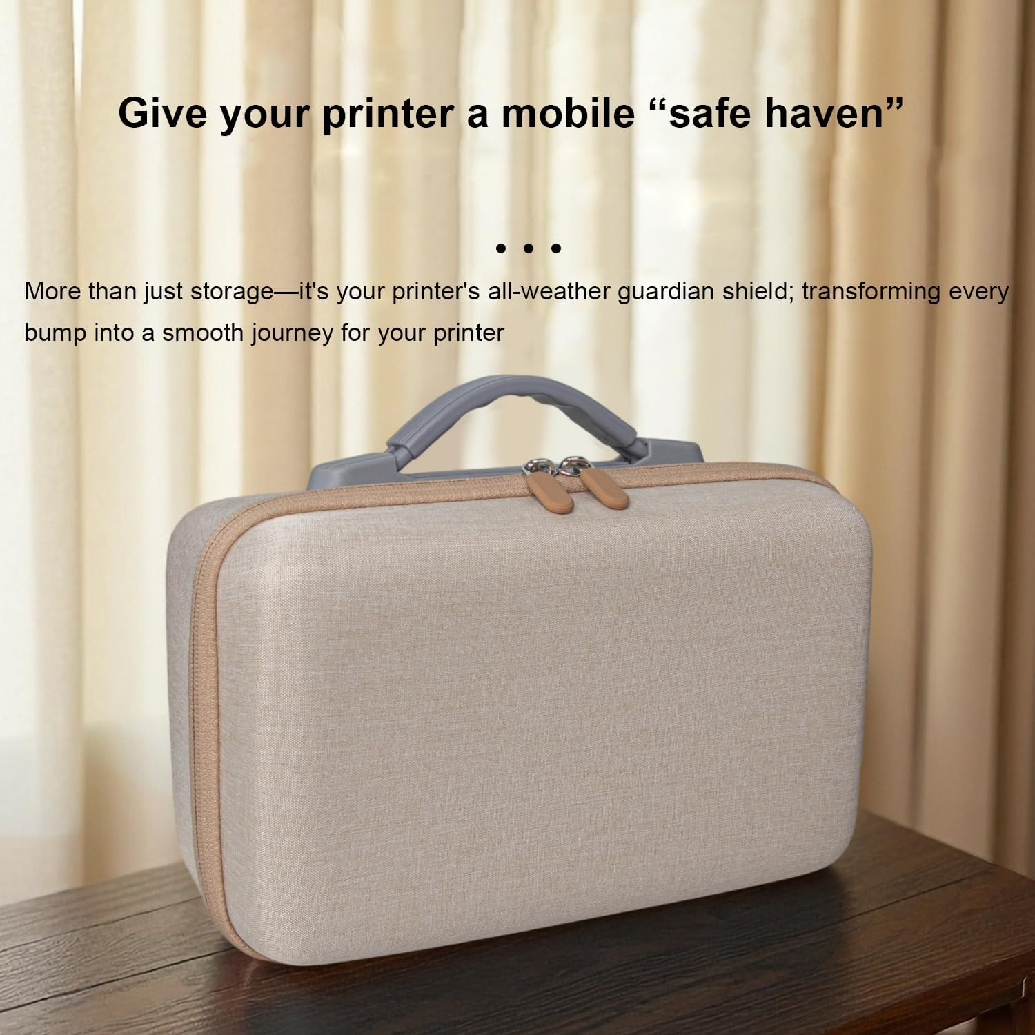 Portable Hard EVA Travel Storage Bag for Liene M100 Photo Printer Case Protective Water-Resistant Shockproof Anti-Drop Impact-Resistant with Soft Velvet Lining and Comfortable Handle (Yellow-Blue)