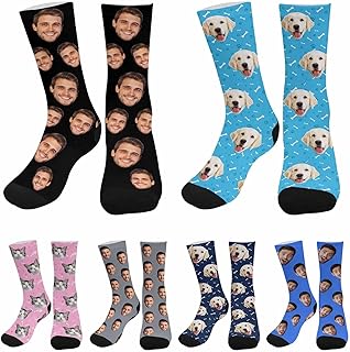 Custom Dog Face Socks Customized Photo Cat Socks Personalized Pet Socks Men Women Socks with Dog Cat Pictures Bithday Christmas Photo Gifts