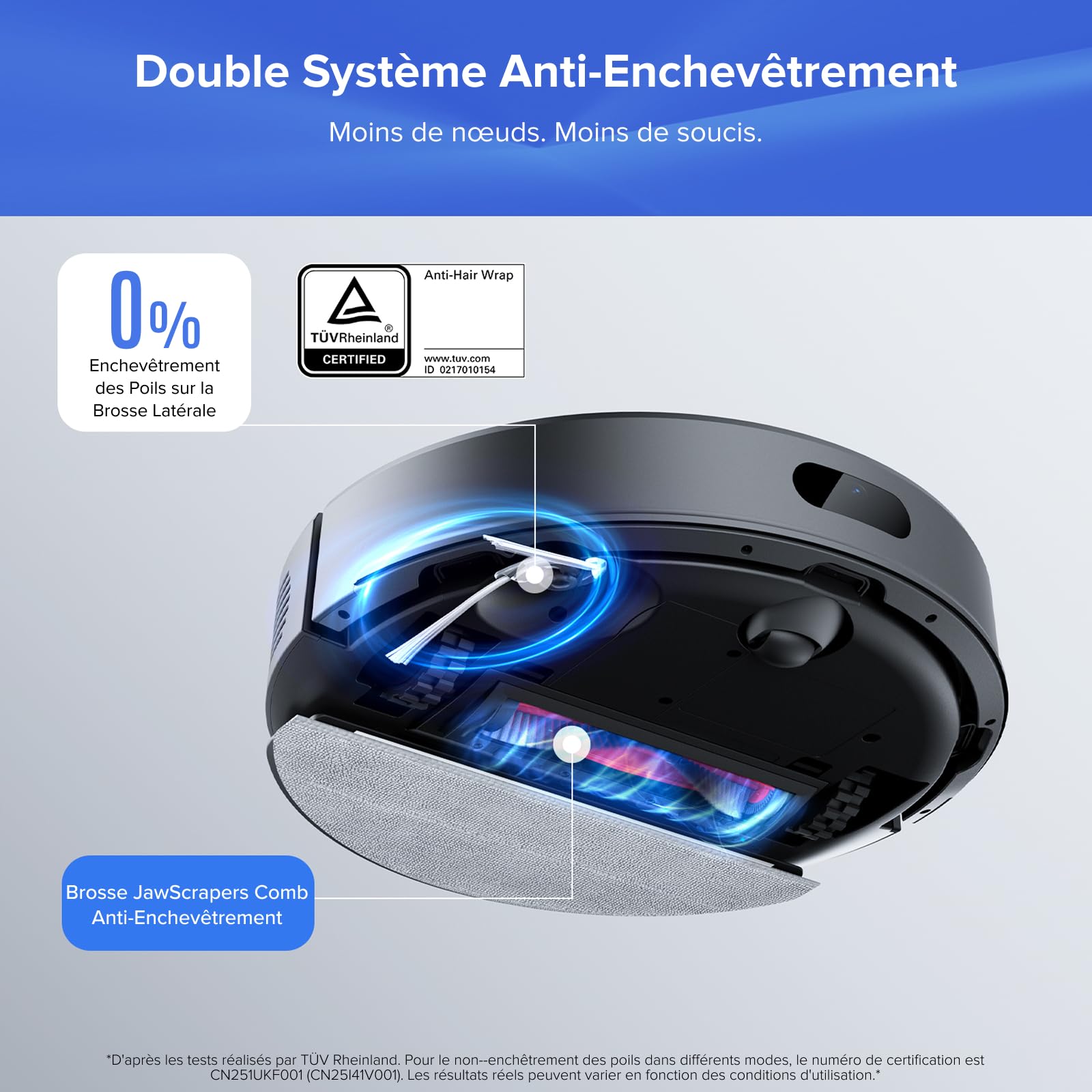 roborock Q7 L5+ Set Aspirateur Robot Laveur avec Station, 8000 Pa Aspiration, Vidange Automatique, 3 Niveaux d'eau, Double Anti-emmêlement, Navigation LiDAR, Idéal pour Poils d'animaux/Tapis, App