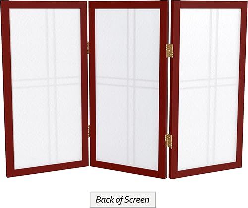 Miniatura 7 de Pantalla Shoji de doble cruz corta para escritorio de 2 pies - Palisandro - 3 paneles
