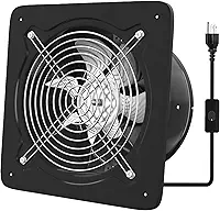 FanGoFast Exaustor de 20 cm, exaustor de cozinha para parede, exaustor de janela potável, ventilador de banheiro montado na parede de 576 CFM com válvula de retenção para cozinha, oficina, porão