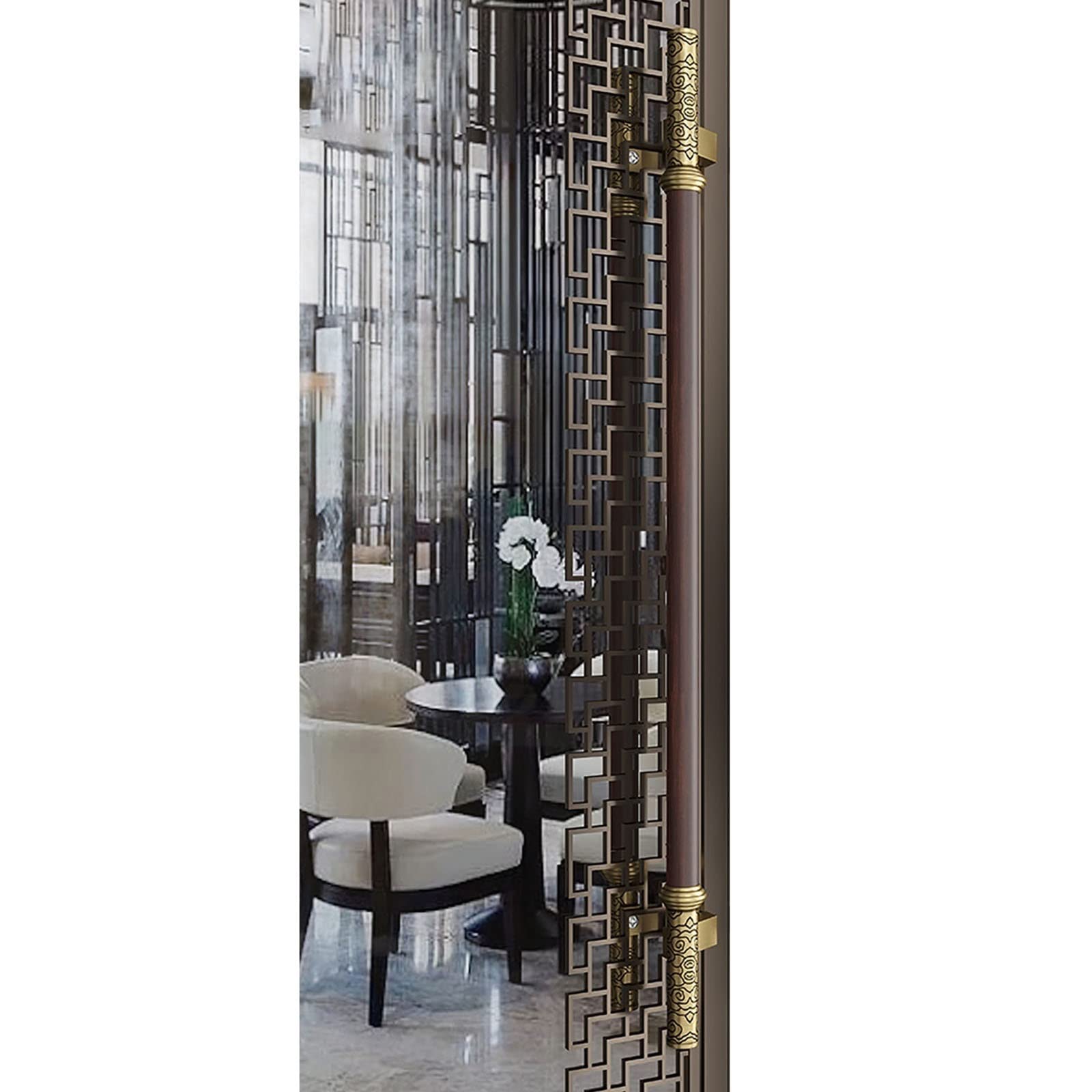 Poignée de porte coulissante en verre pour séparer un salon avec style