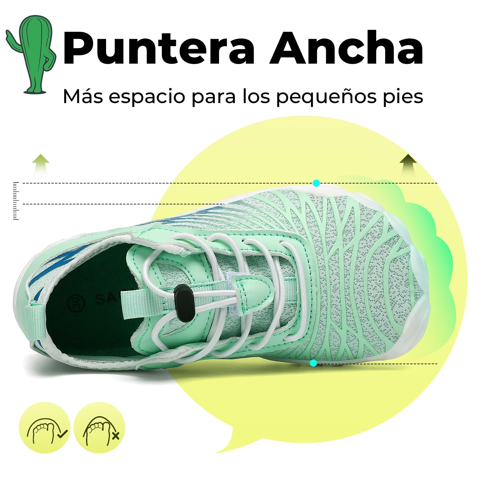 SAGUARO Zapatos descalzos para niños, de secado rápido, transpirables, con puntera ancha, talla 25-35 — view 4