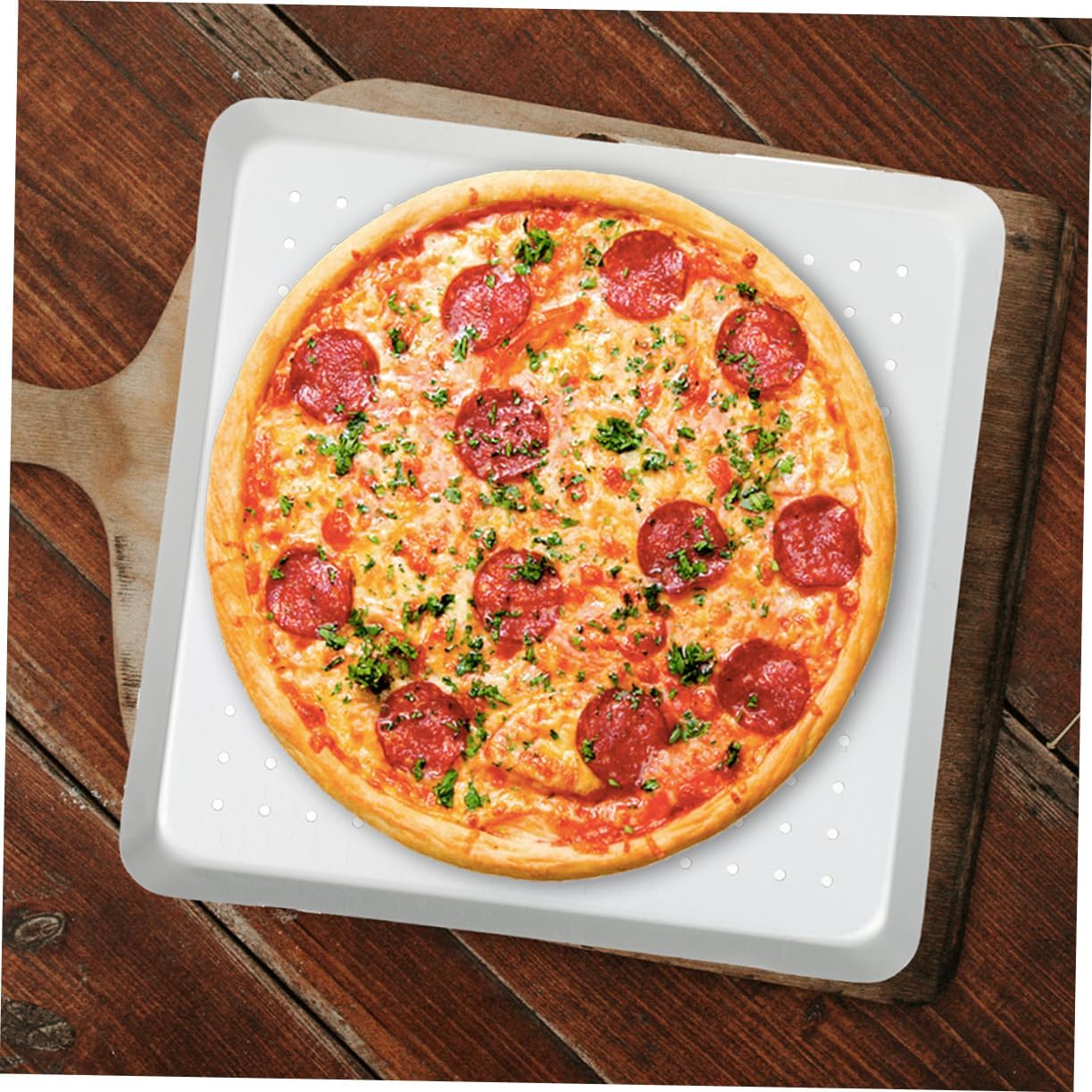 1pc Perforated Aluminum Alloy Pizza Baking Pan Practical Pizza Tray for Home Baking Easy Demoulding High Thermal Conductivity Energy Saving