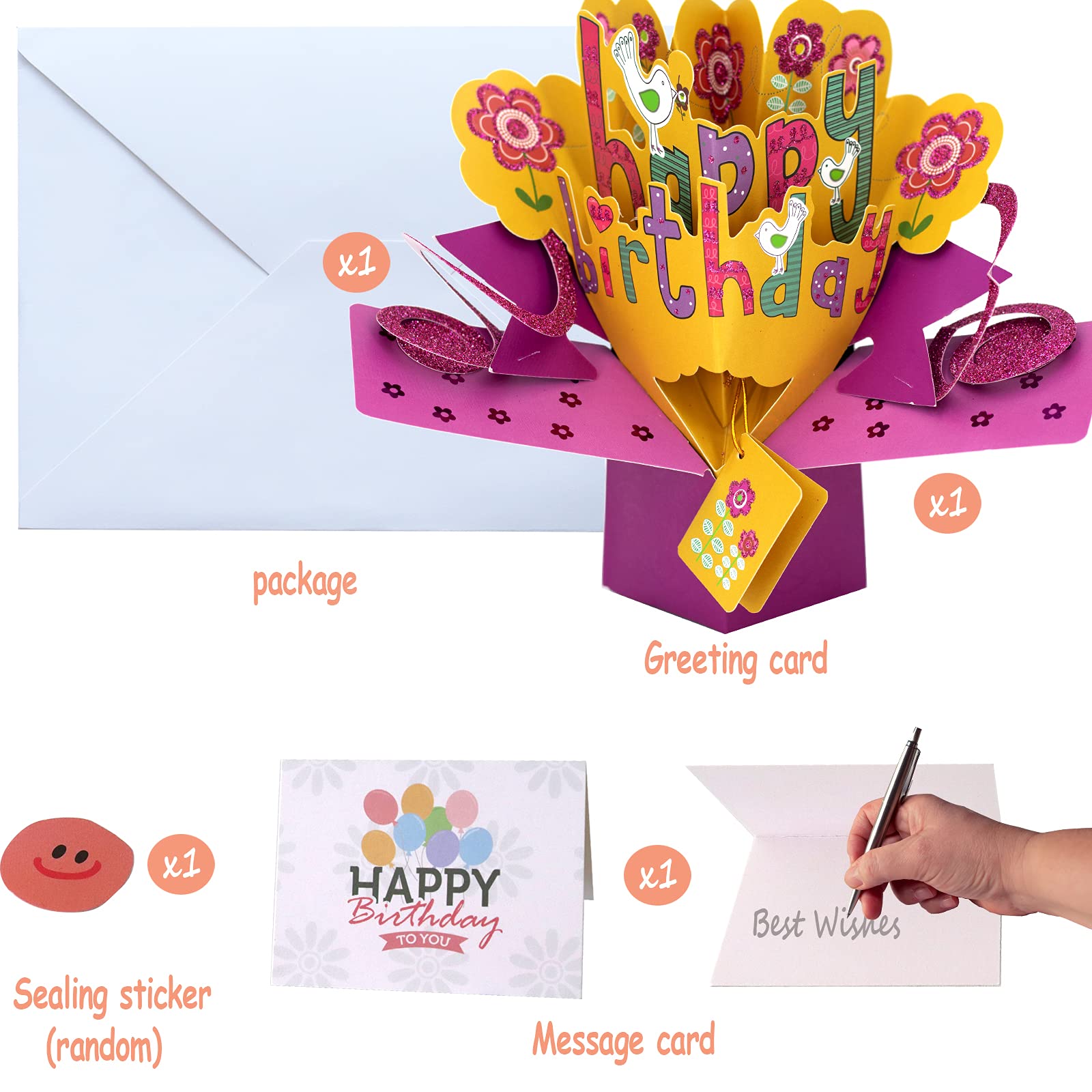 Carte D'anniversaire Pop-up 3D Pour Papa - Format 25,6x19,7 Cm, Papier Qualité - Avec Enveloppe, Motif Fête