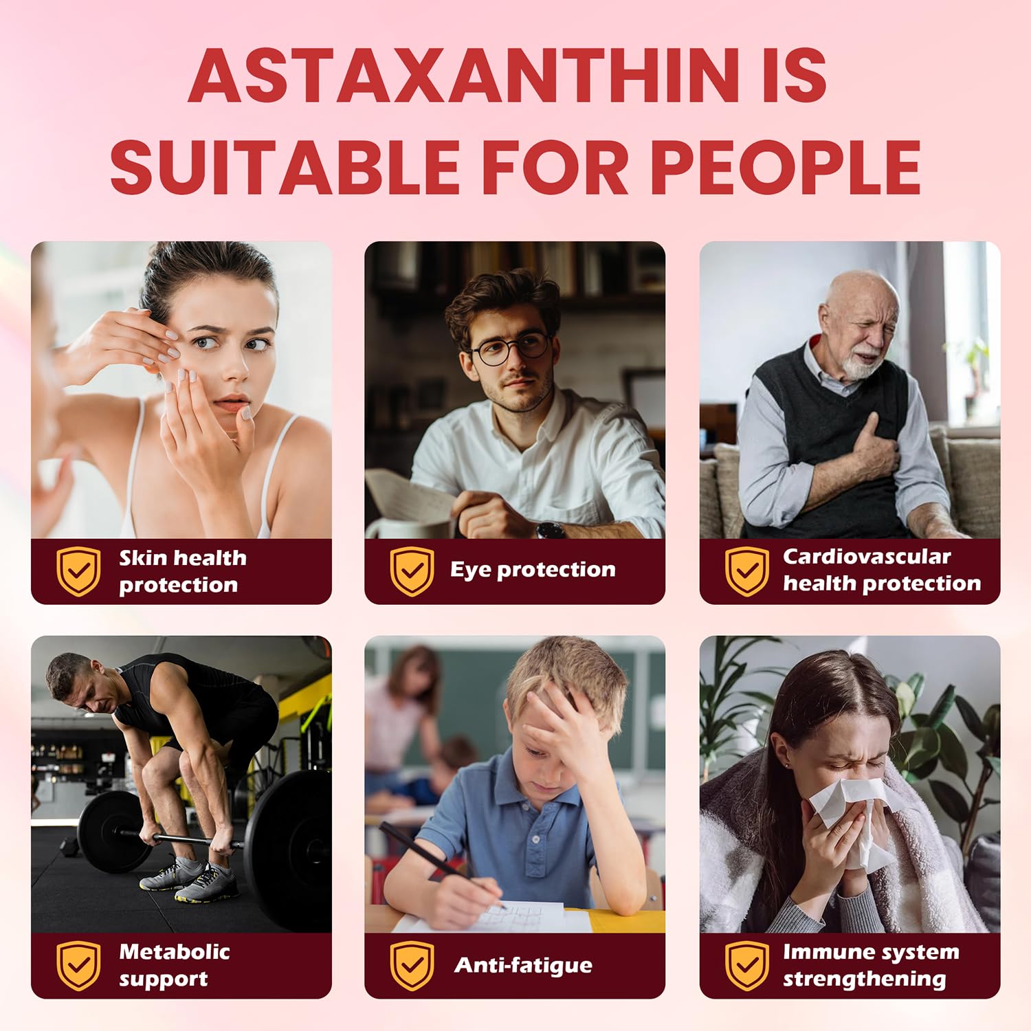 Premium Astaxanthin 12mg Supplements - Natural Microalgae Antioxidant for Skin, Eye & Immune Health - Non-GMO, Triple Strength, 120 Softgels (4 Month Supply) — Amazon image 6