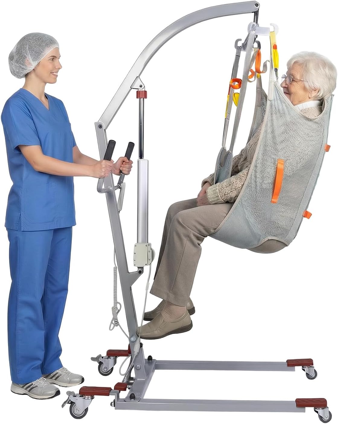 Electric Patient Lift with Sling - 400lbs Body Transfer Lift for Full/Partial Paralysis Patients, Plug-in Operation for Home Care, Hospital & Healthcare Facilities