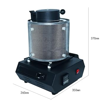 Digital Metal Smelter, Electric Gold Melting Furnace, 1150C2102F Metal Casting Kit with Graphite Crucible for Melting Scrap, Silver, Gold, Refining Casting Furnace(1kg)