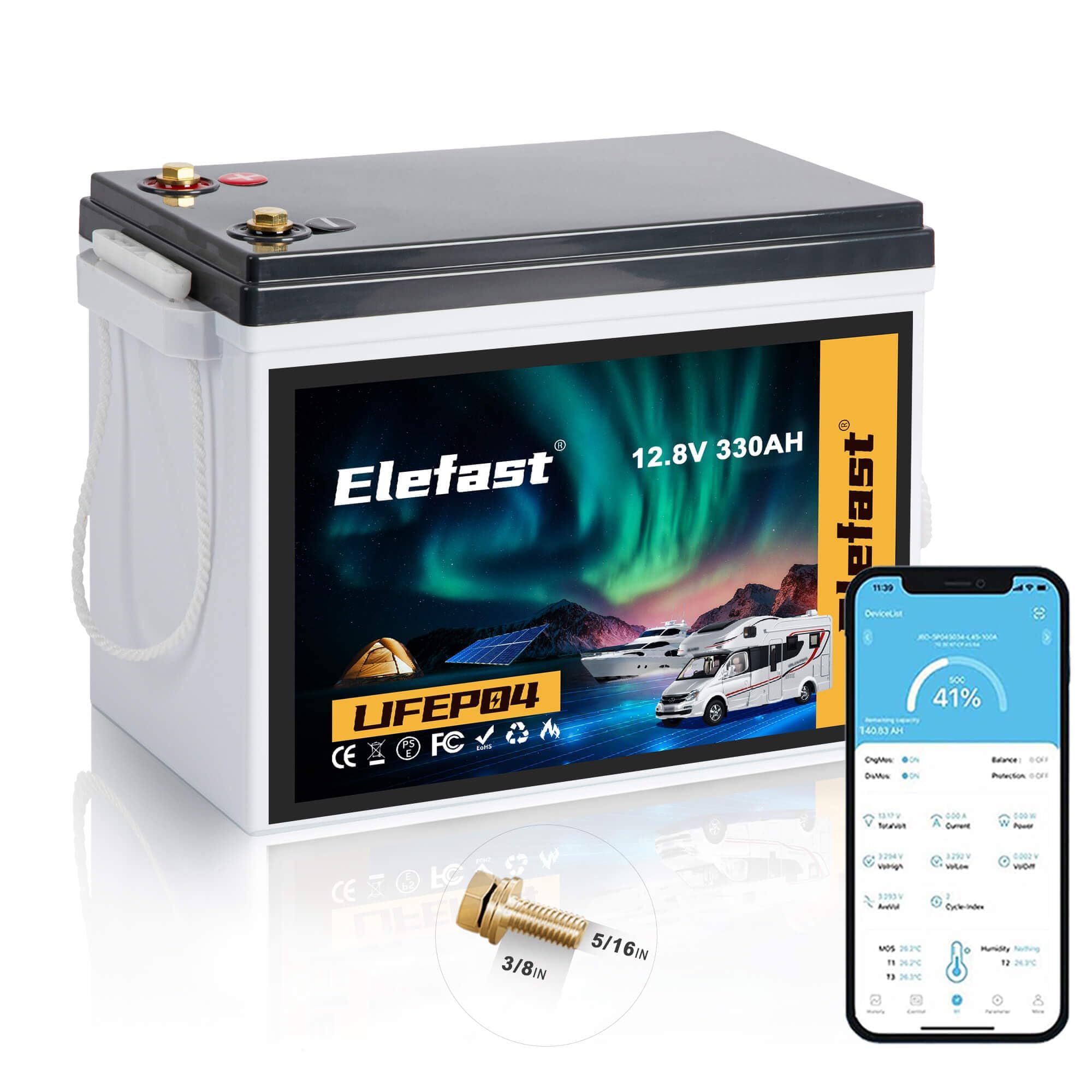 Elefast 12V 330Ah LiFePO4 Battery