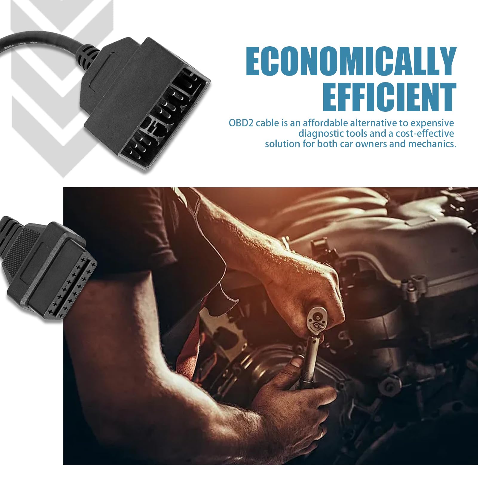Auto Scanner Diagnosegerät Konvertierungskabel - 22 Pin auf 16 Pin OBD2 Adapter, 11,8 Zoll Länge, Tragbares Fahrzeuganschlusskabel für Reparatur (Schwarz)