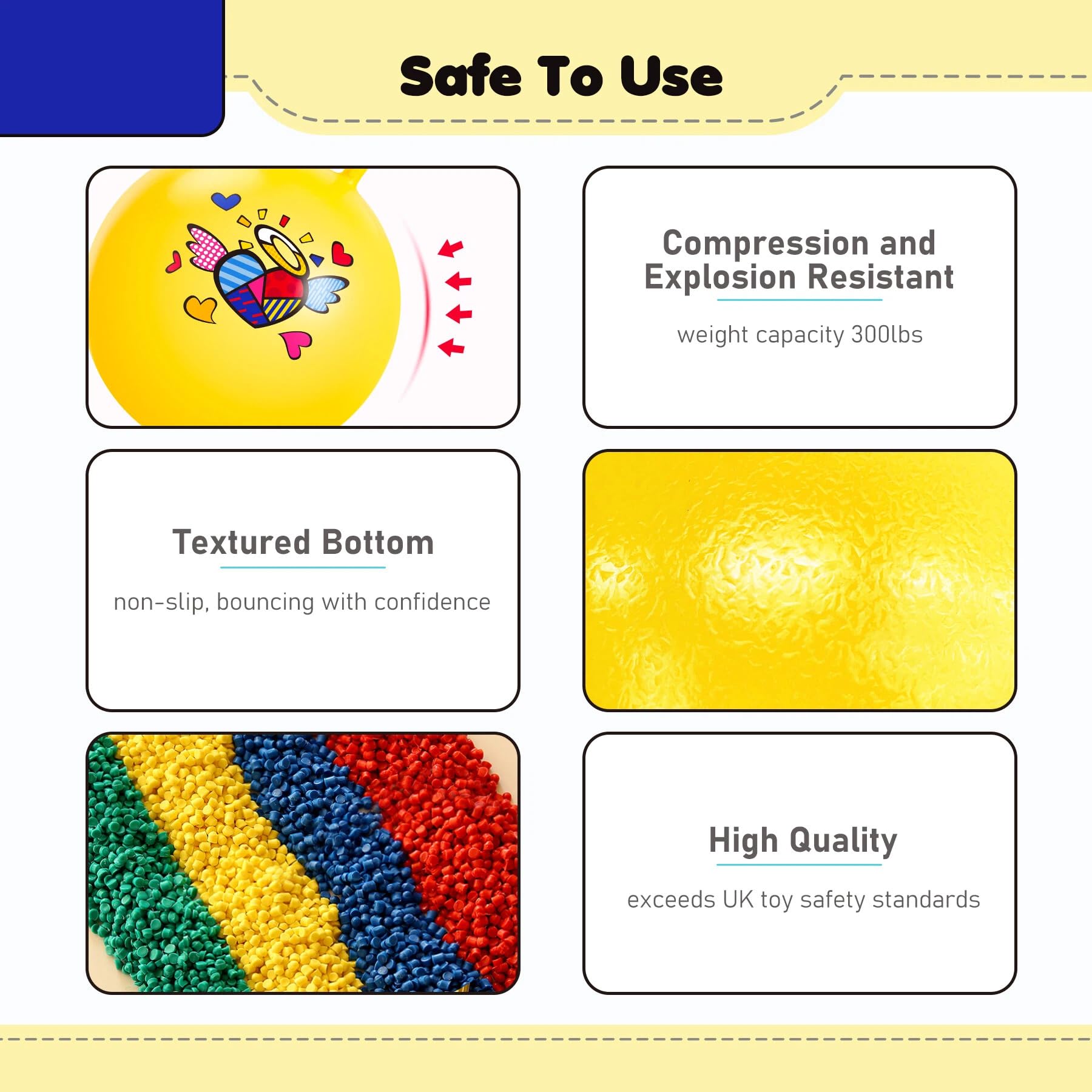 Vastoy 18 Inch Hopper Ball for Kids 3 4 5 6 Years, Anti-slip Space Hopper with Hand Pump - Image 3