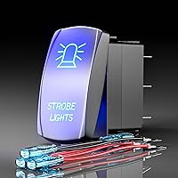 Vista 1 de Interruptor basculante, luces estroboscópicas, interruptor de palanca grabado con láser, interruptor de encendido/apagado, SPST 5 pines, 12 V, 24 V