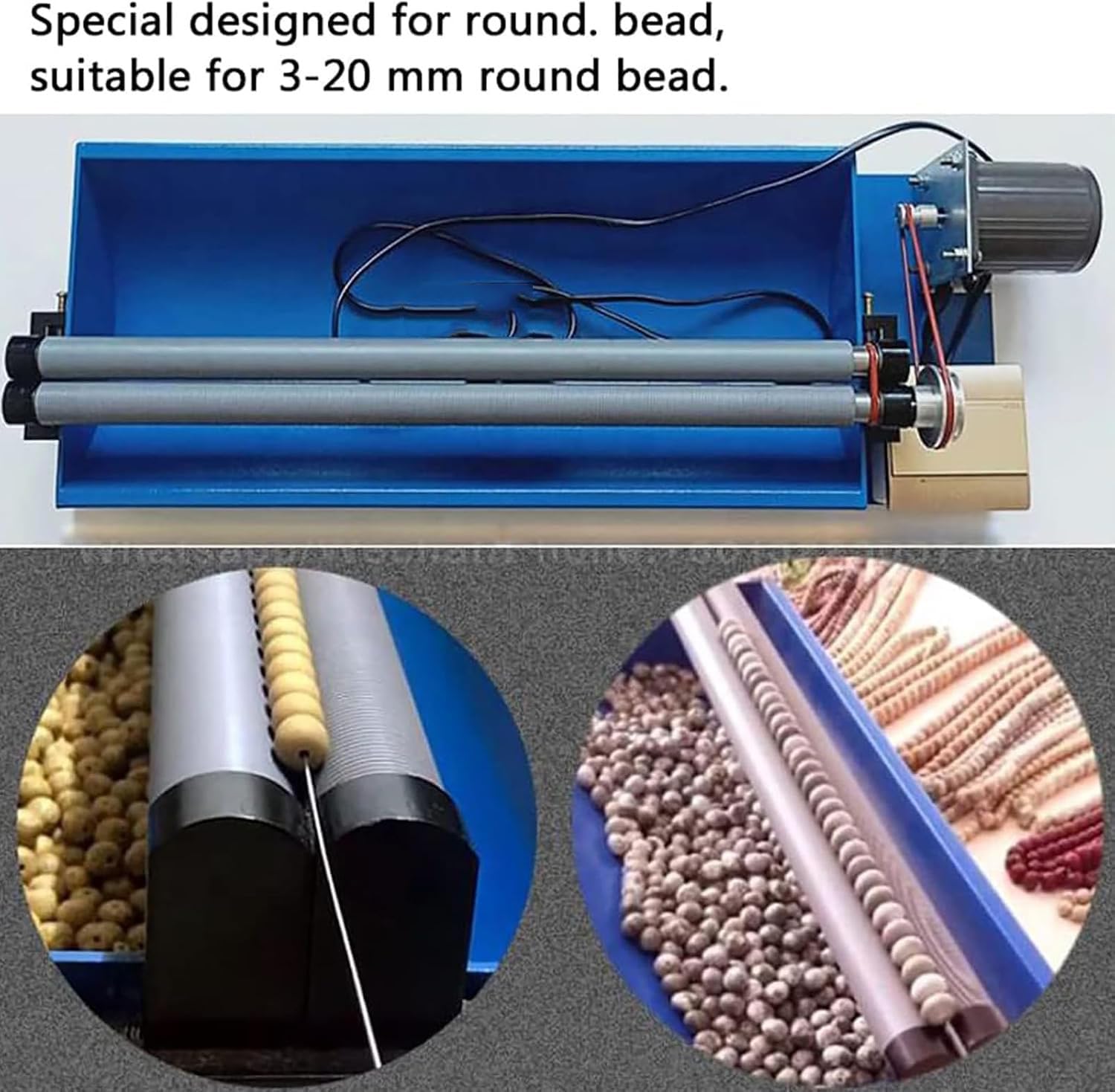 GYKOZY Máquina eléctrica para ensartar cuentas en la fabricación de joyas, herramienta semiautomática para ensartar cuentas en pulseras y collares.