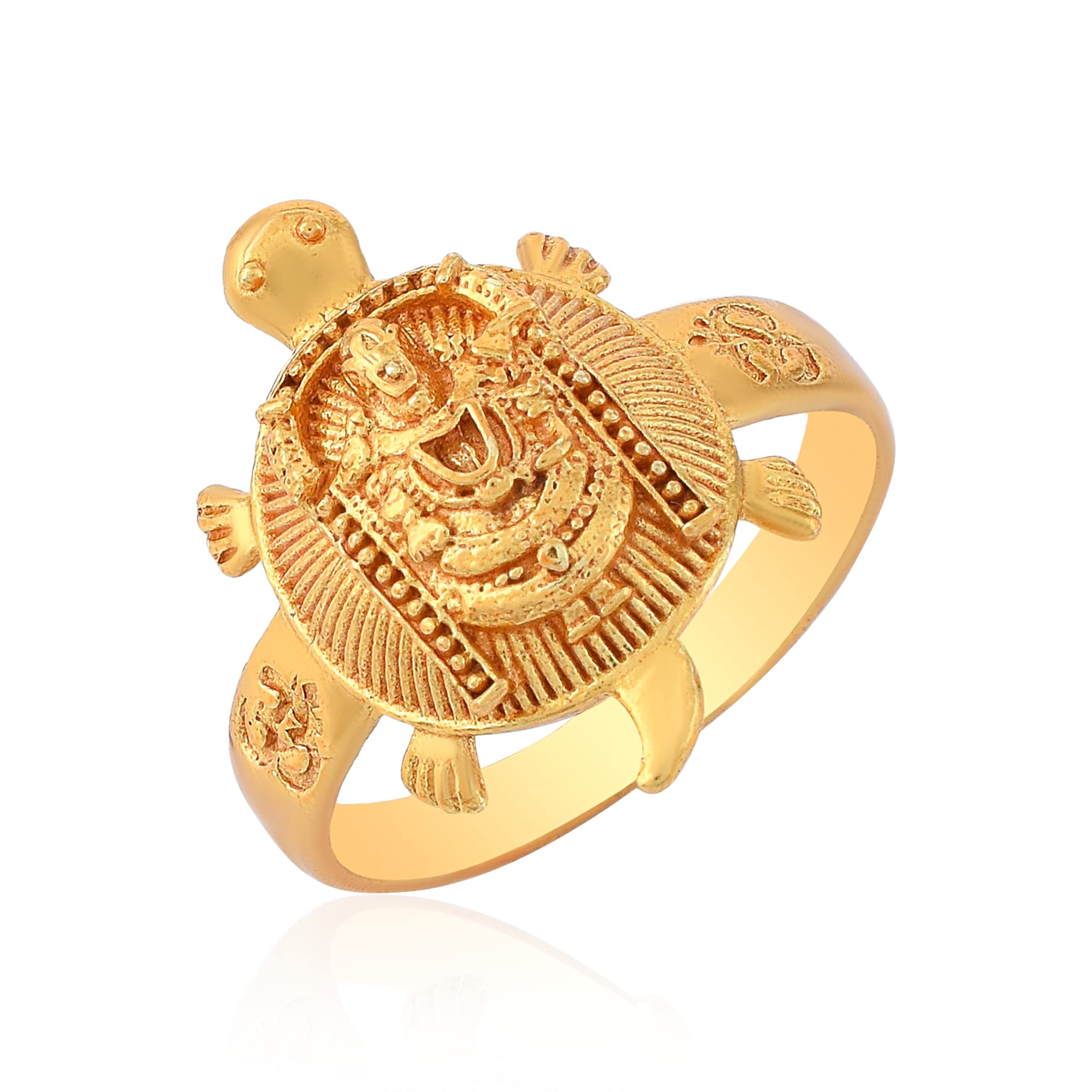dulci Gold Plated Brass Tirupati Balaji Sri Venkateswara Good Luck Tortoise/Turtle Finger Ring For Men Women or Boy and Girls-picture-12