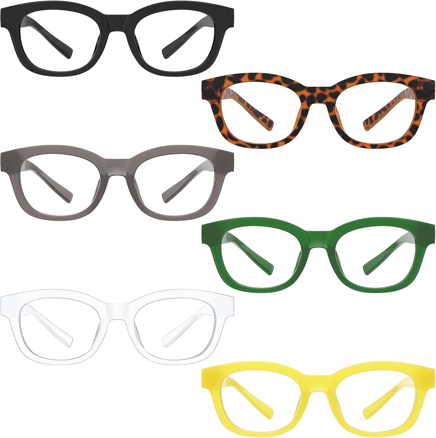 Eyekepper 6 Pack Metalless Screwless Spring Hinges Reading Glasses Retro Readers for Women Men +1.75