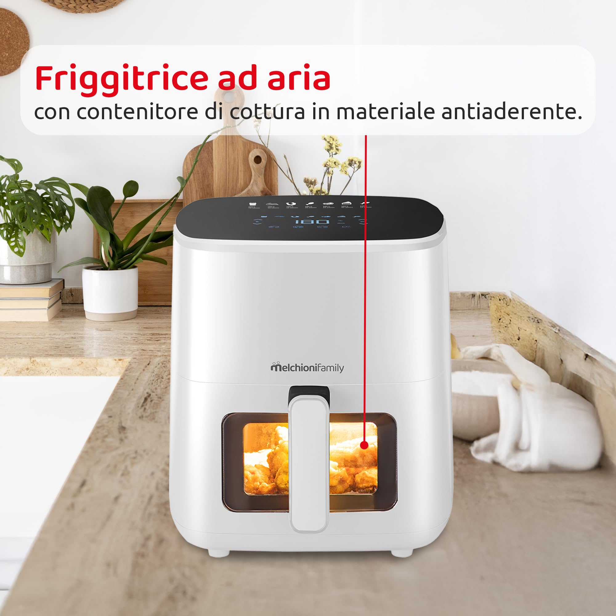 FRIGGITRICE AD ARIA 1500W 5LT MARIANNA NEW BIANCO