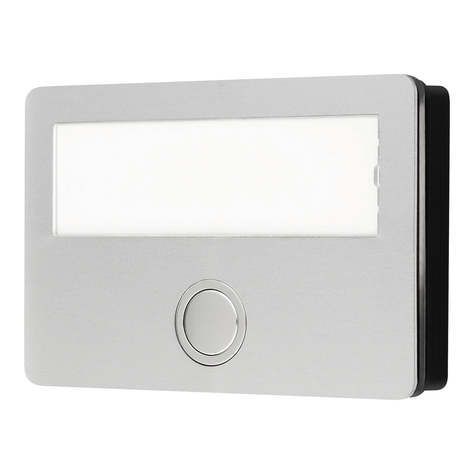 Grothe Pulsador de timbre de puerta con placa para nombre, empotrable, iluminación LED, superficie de aluminio ETA 641 (después del montaje, no se pueden ver tornillos, incluye marco de superficie)