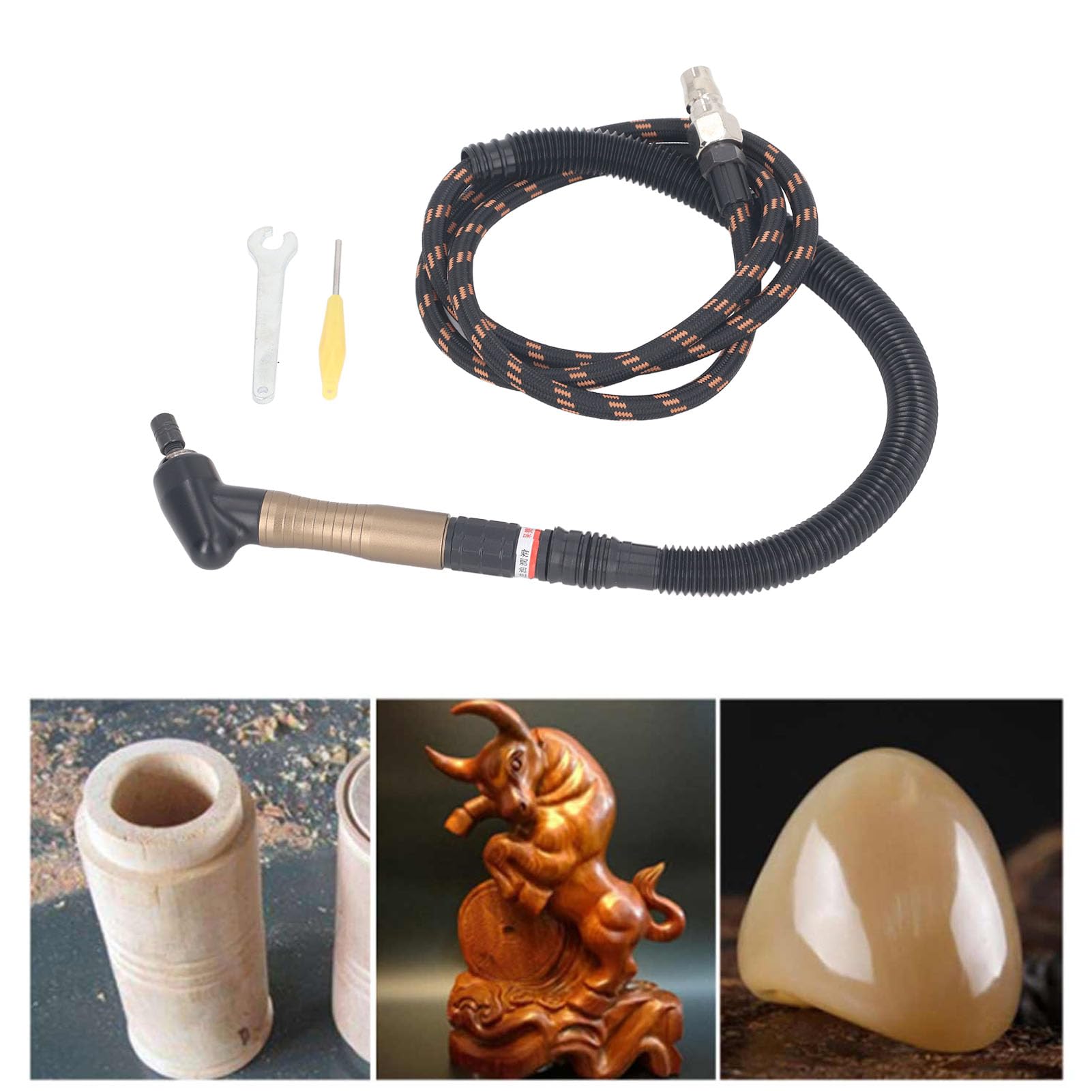 Eujgoov Kit de Amoladora Air Micro Die, Herramienta Neumática Liviana, Diseño de Codo de 23500 RPM para Pulir y Pulir