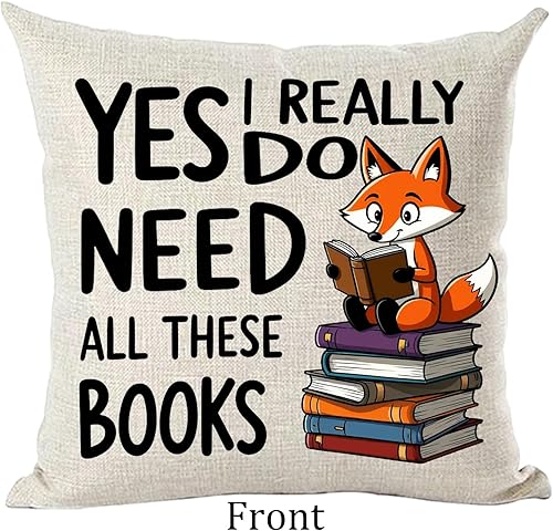 Miniatura 2 de Ramirar Palabra de arte con frase "Yes I Really Do Need All These Books" ("Yes I Really Do Need All These Books") Fox Book Club Library School Funda