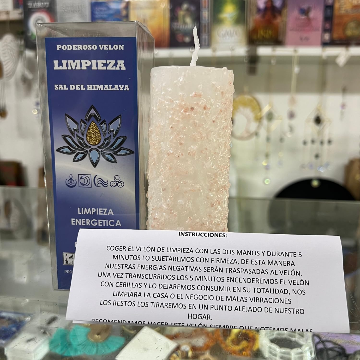 Velón de Sal del Himalaya para Limpieza Energética | Poderoso Velón Blanco Ritualizado con Sal Rosa Gruesa del Himalaya para Limpiar las Energías, Purificar el Alma y Transformar la Energía.