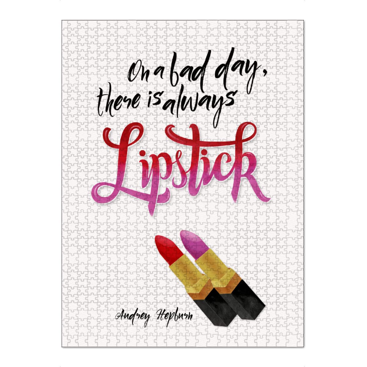 artboxONE-Puzzle XXL (1500 Teile) Typografie Lippenstift hilft garantiert - Puzzle Lippenstift feminin Frau