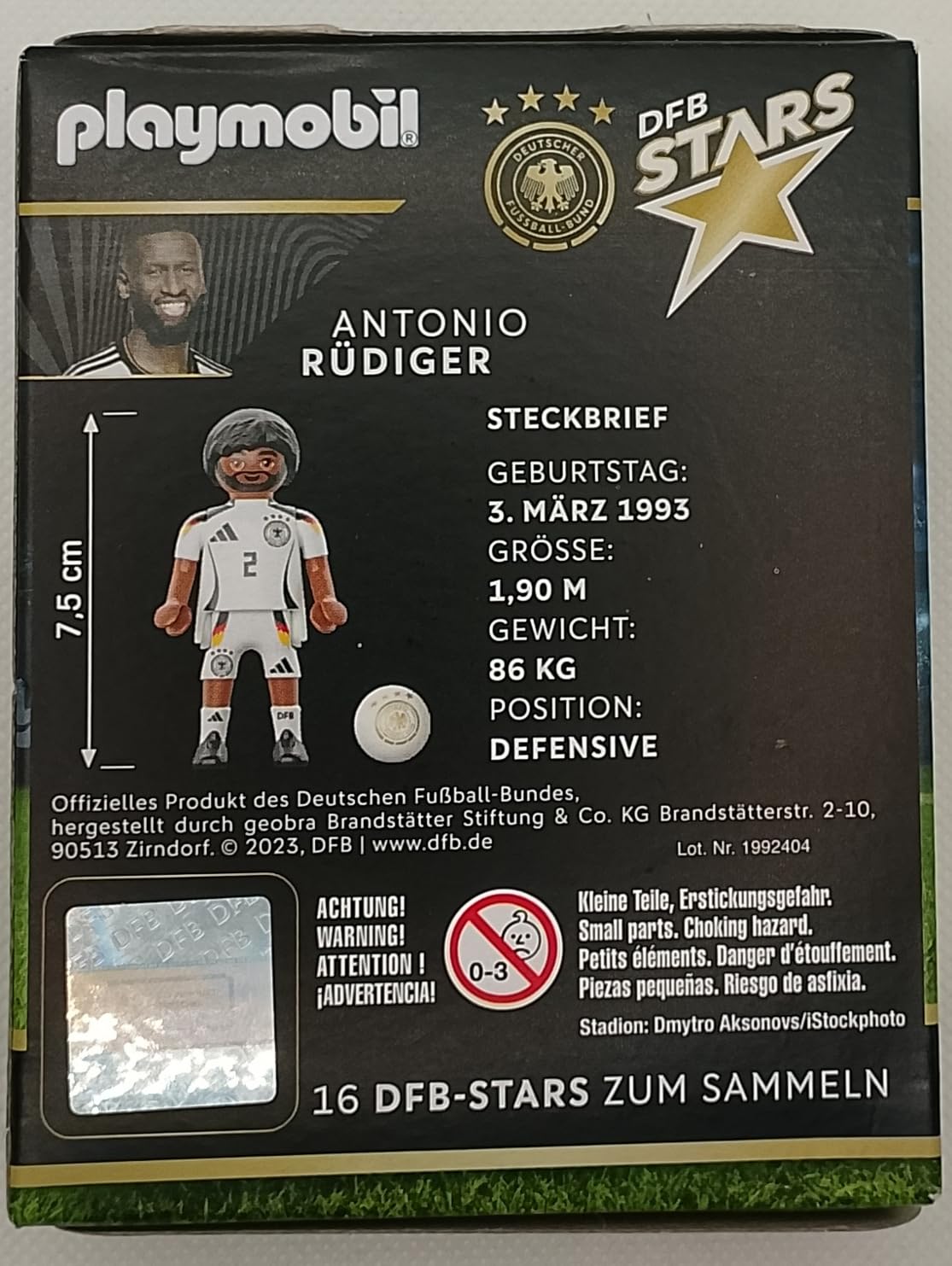 PLAYMOBIL DFB Stars Figurines de joueur au choix - Édition limitée pour l'Euro 2024 (71664 - Antonio Rüdiger)