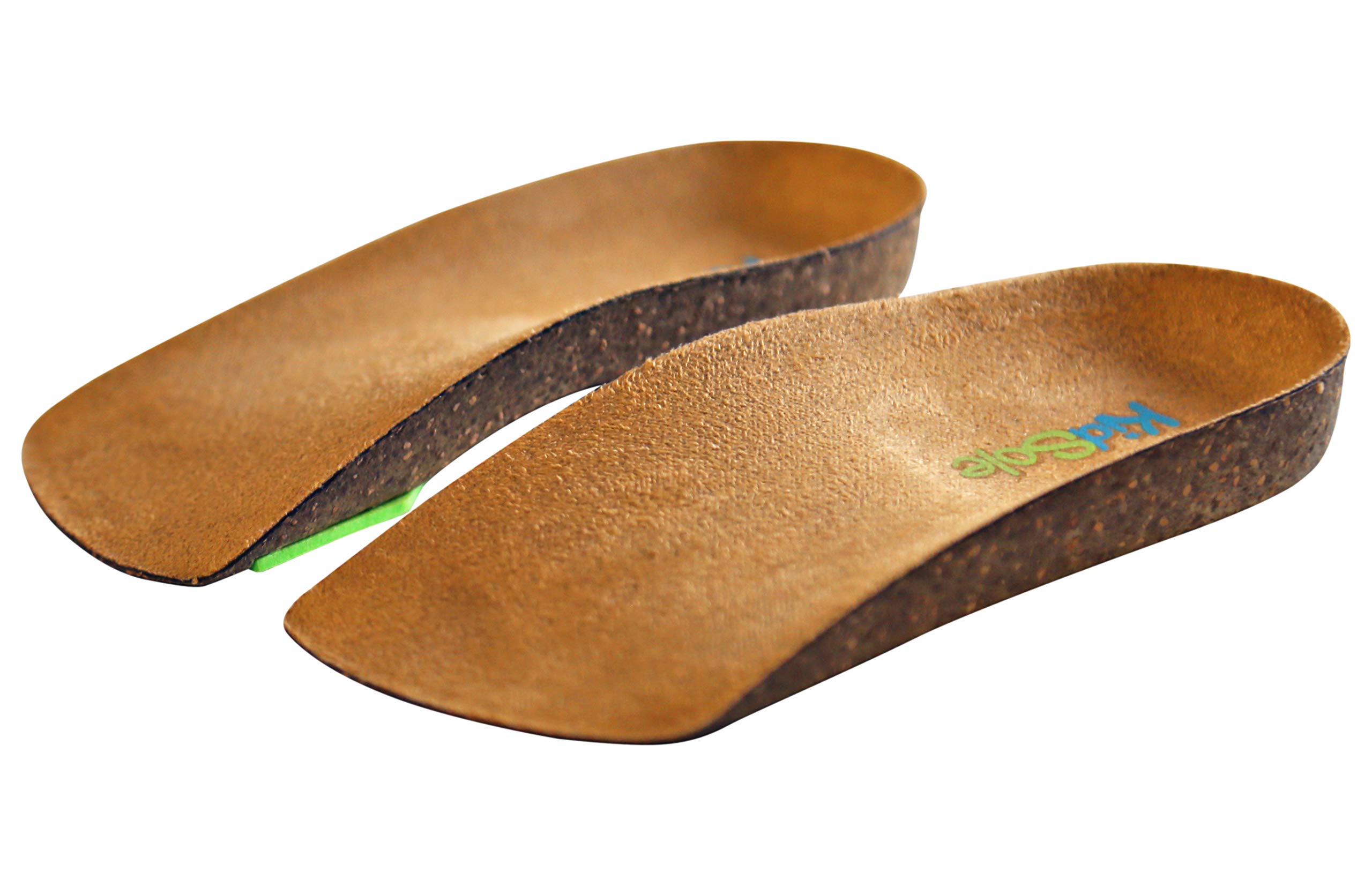 KidSole Soletta di supporto per arco plantare in sughero al neon, lunghezza 3/4, per bambini con pronazione del piede, piedi piatti o qualsiasi altro problema di supporto dell'arco plantare non