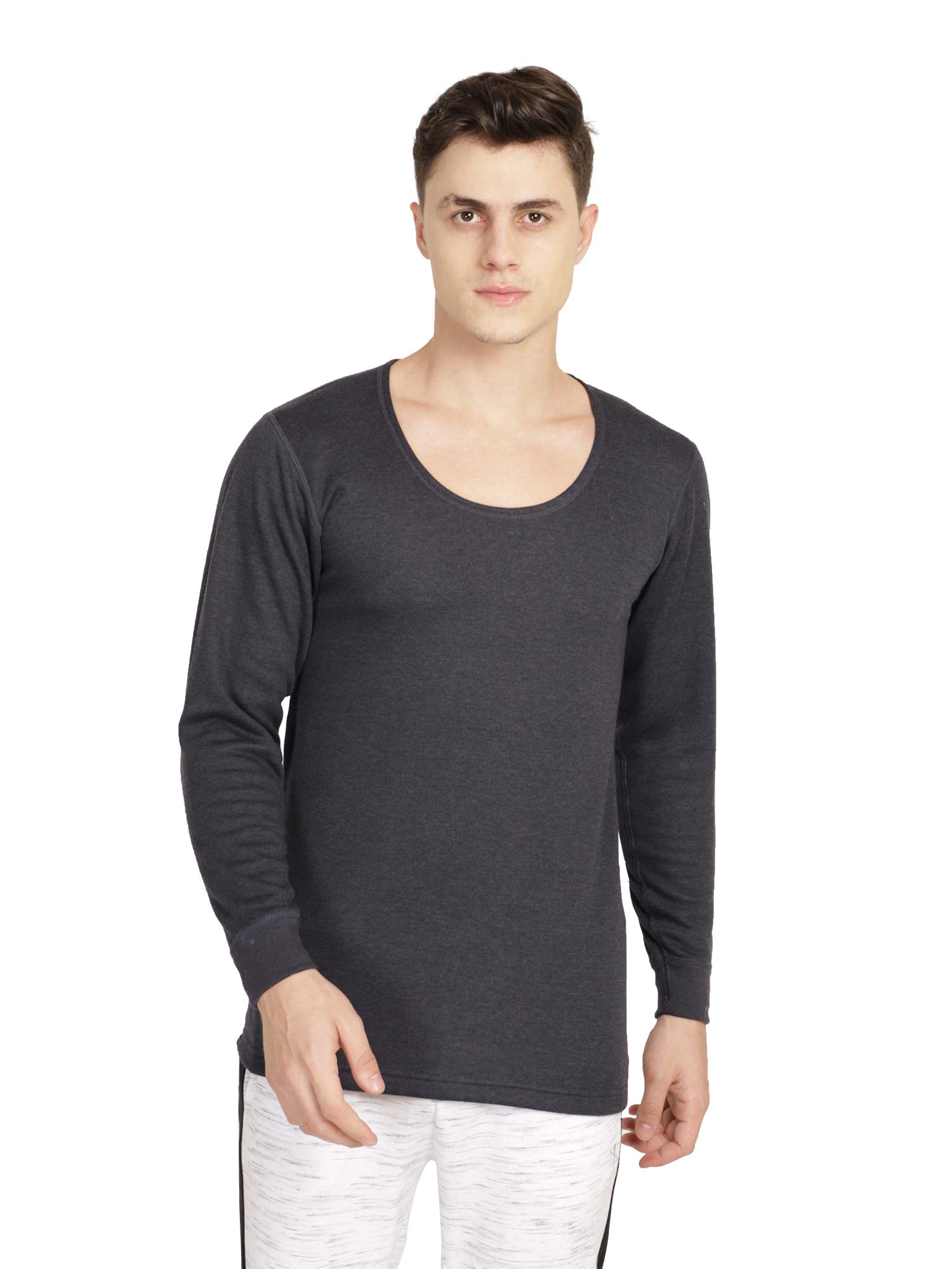 Bodycare Heat Max Thermal top for Men Cotton Extreme Cold Weather Grey Hunting Half Sleeve Short Sleeve Thermal top Men Waffle White Plus Size top Underwear for Men Thermal top v Neck