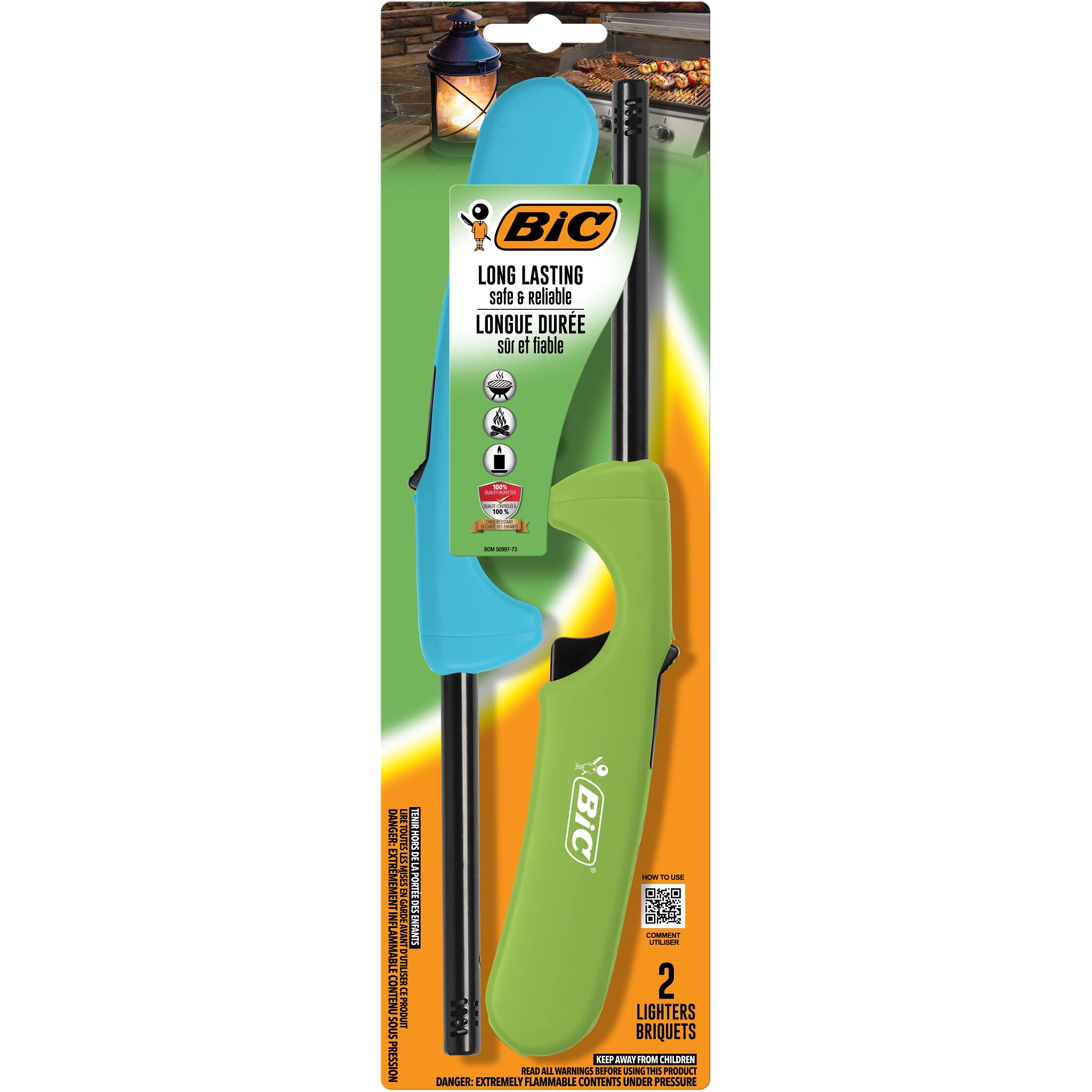 BIC Multi-Purpose Classic Edition Lighters Long Durable Metal Wand Great for Grills Fireplaces and Candles Utility Lighter Assorted