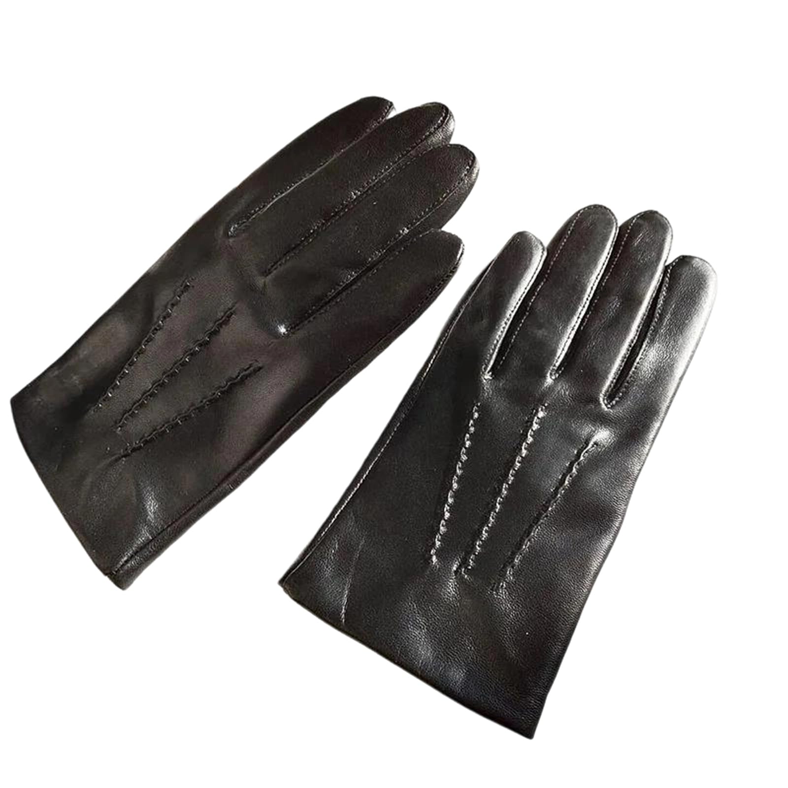 Guantes de piel de oveja auténtica para hombre, con forro de lana, para invierno, cálidos, para ciclismo, conducción al aire libre