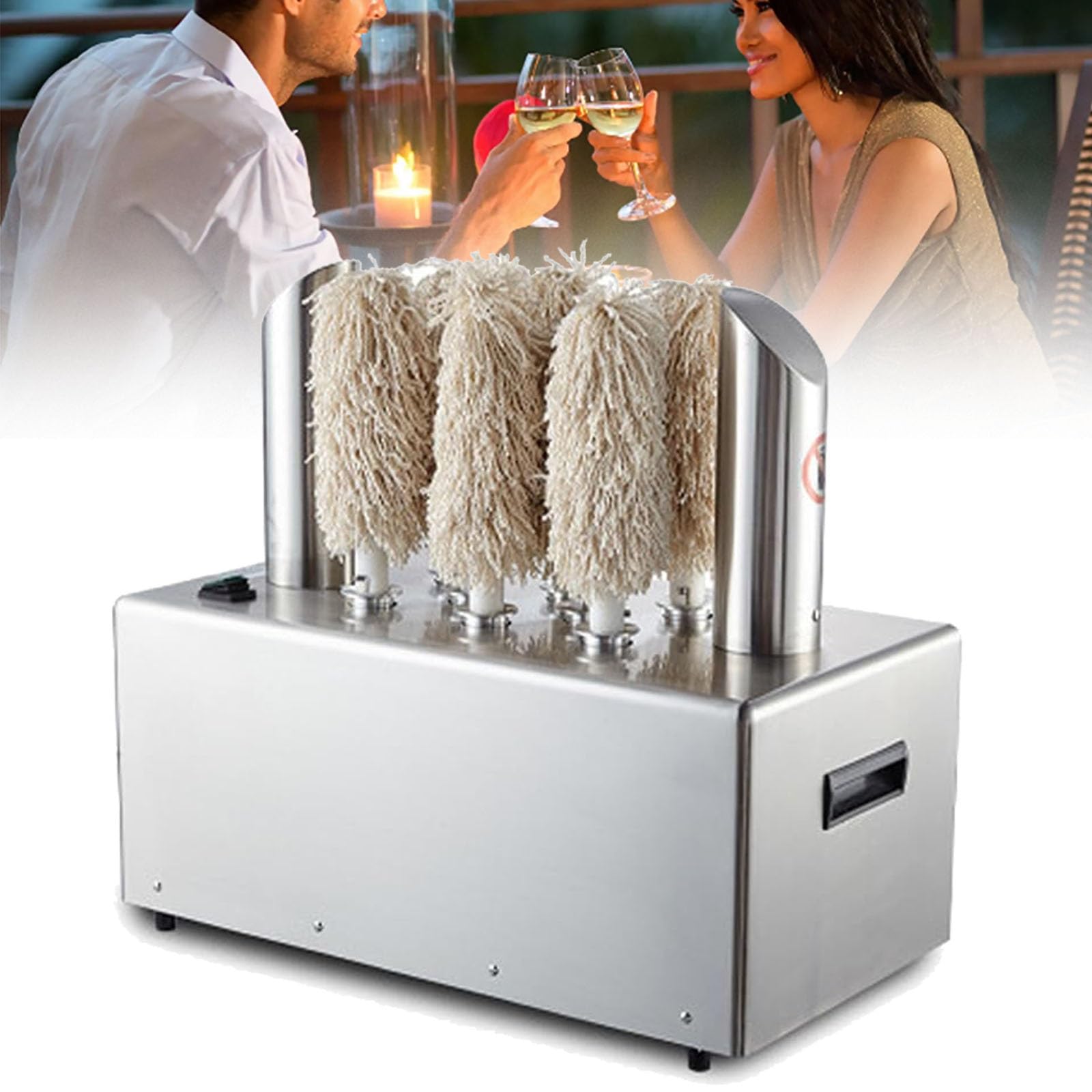 Polisseuse de verrerie en acier inoxydable avec système de séchage à l'air chaud pour bars et cuisines – Polisseuse et laveuse électrique commerciale pour verres à vin