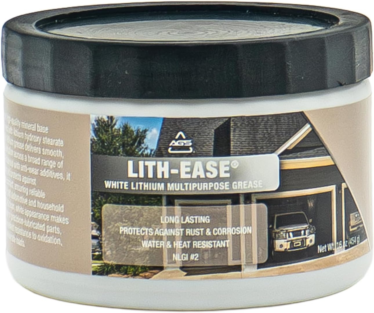 Lith-Ease White Lithium Grease, 16 oz Tub, All Weather Performance, Long Lasting Heavy Duty Lubricant, Water and Heat Resistant, Protects Against Rust and Corrosion