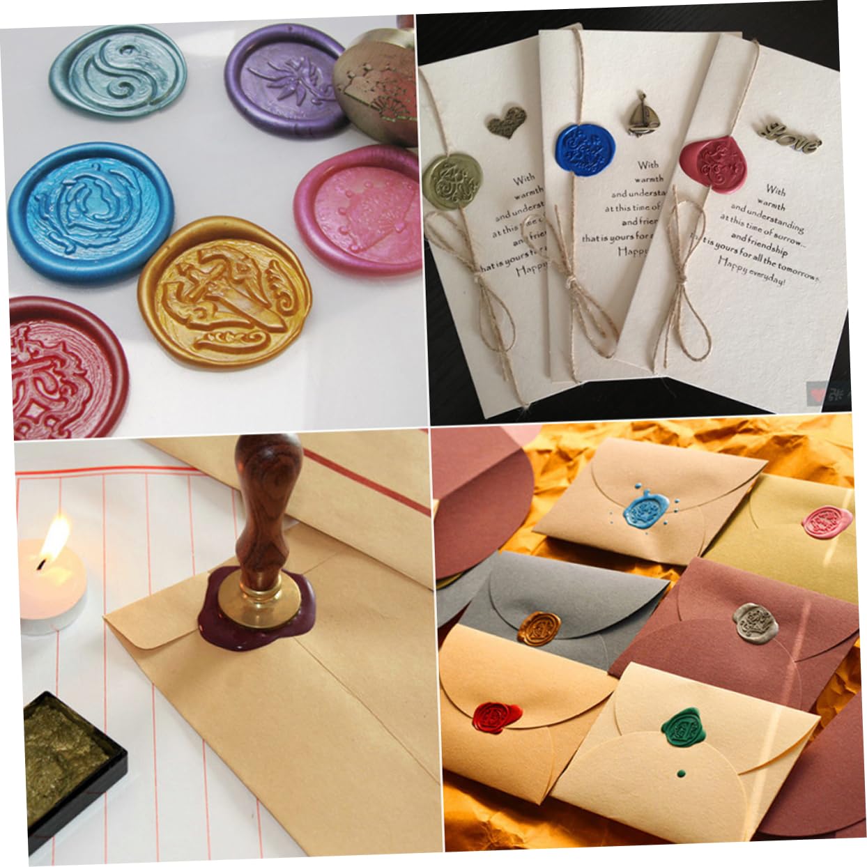 Lurrose 309stücke Sealing Wax Set Teile Bronze Oktagon Wachsperlen Inkl Schmelzlöffel Kerzen Für Hochzeiten Einladungen Karten Bastelprojekte