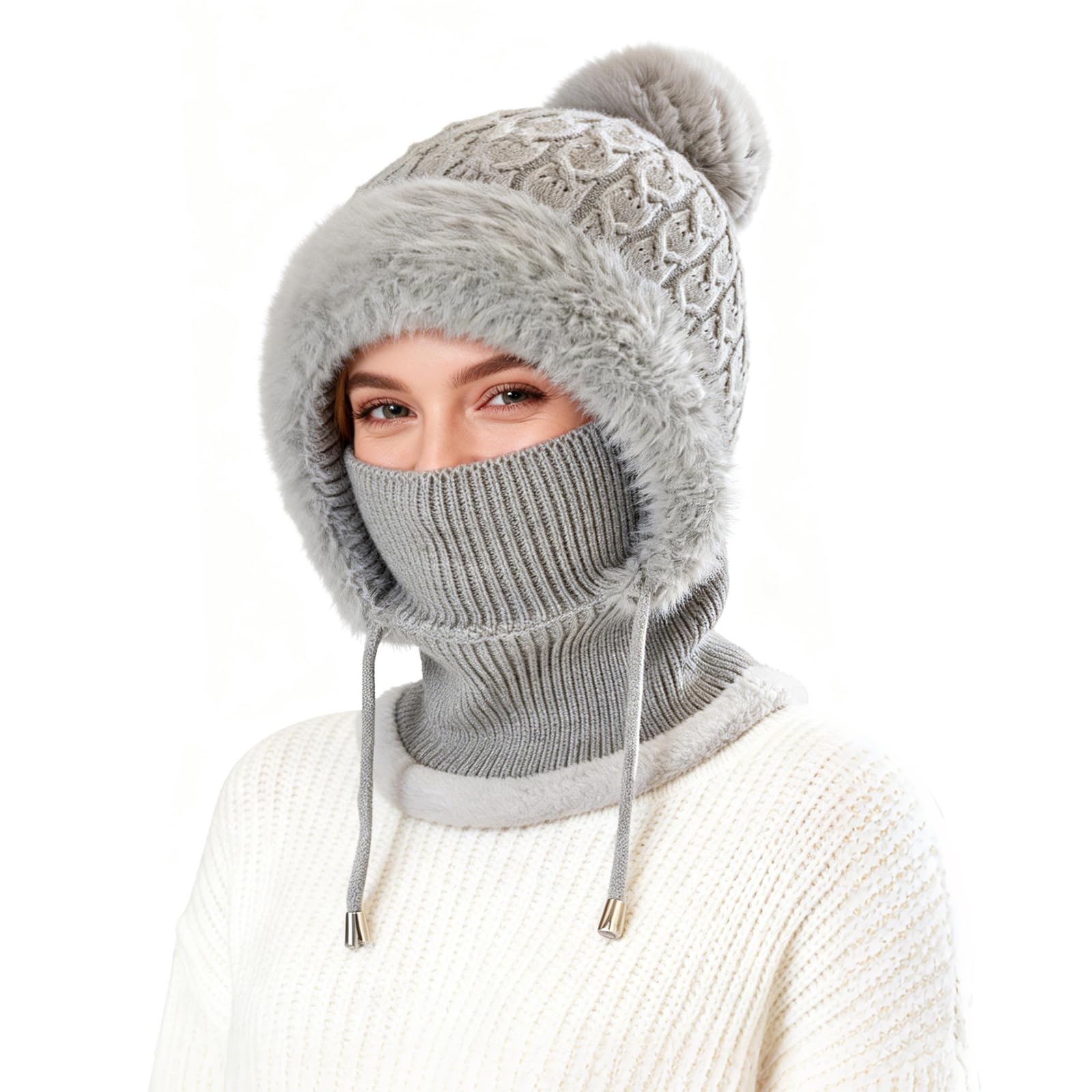 TAGVO Pasamontañas Termico para Mujer, Pasamontañas Polar Multifuncional Balaclava Invierno Capucha Polar Máscara de Esquí para Clima Frío Montaña Camping Senderismo