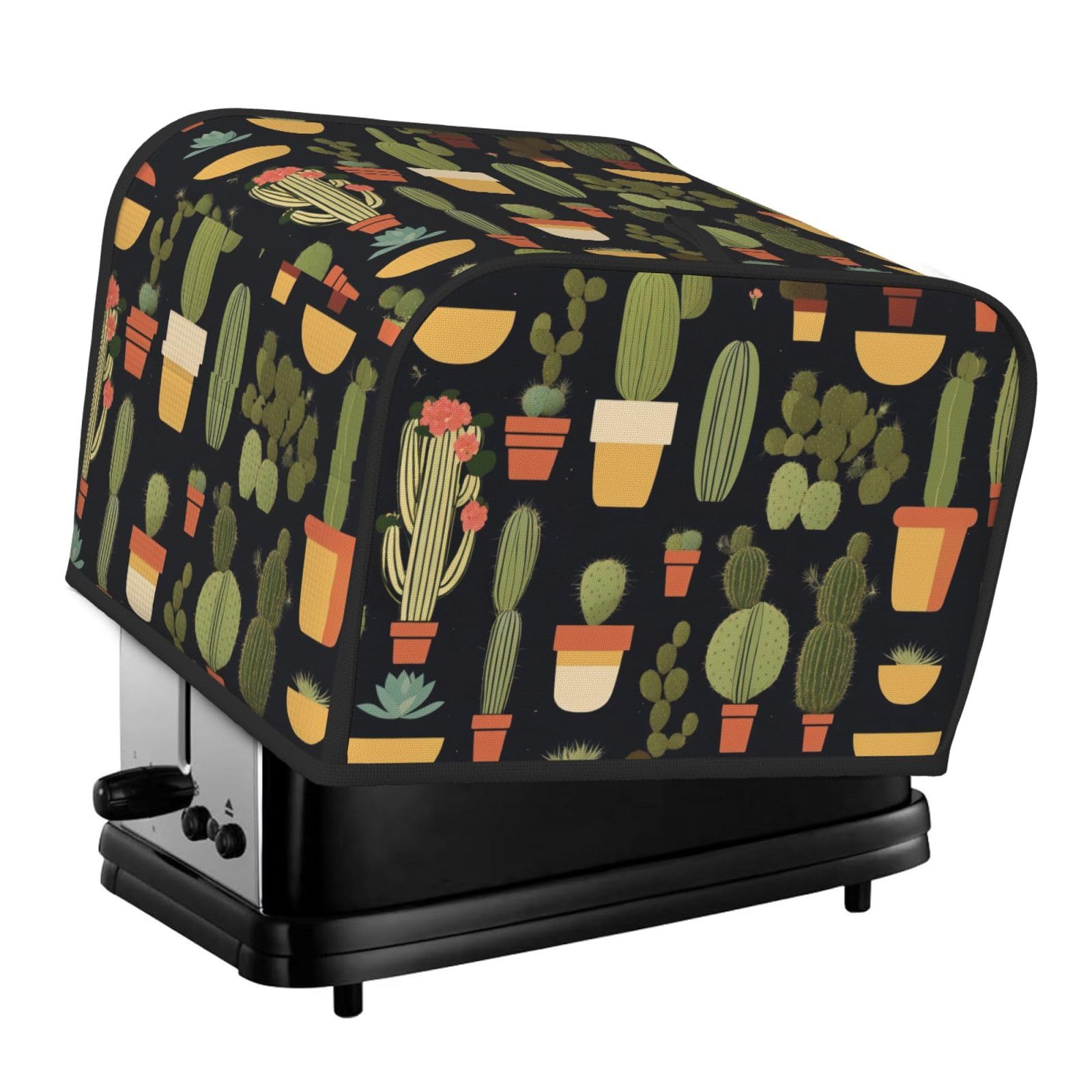 Cactus Print 4-Slice Toaster Cover Dustproof Waterproof Kitchen Appliance Protector For Bread