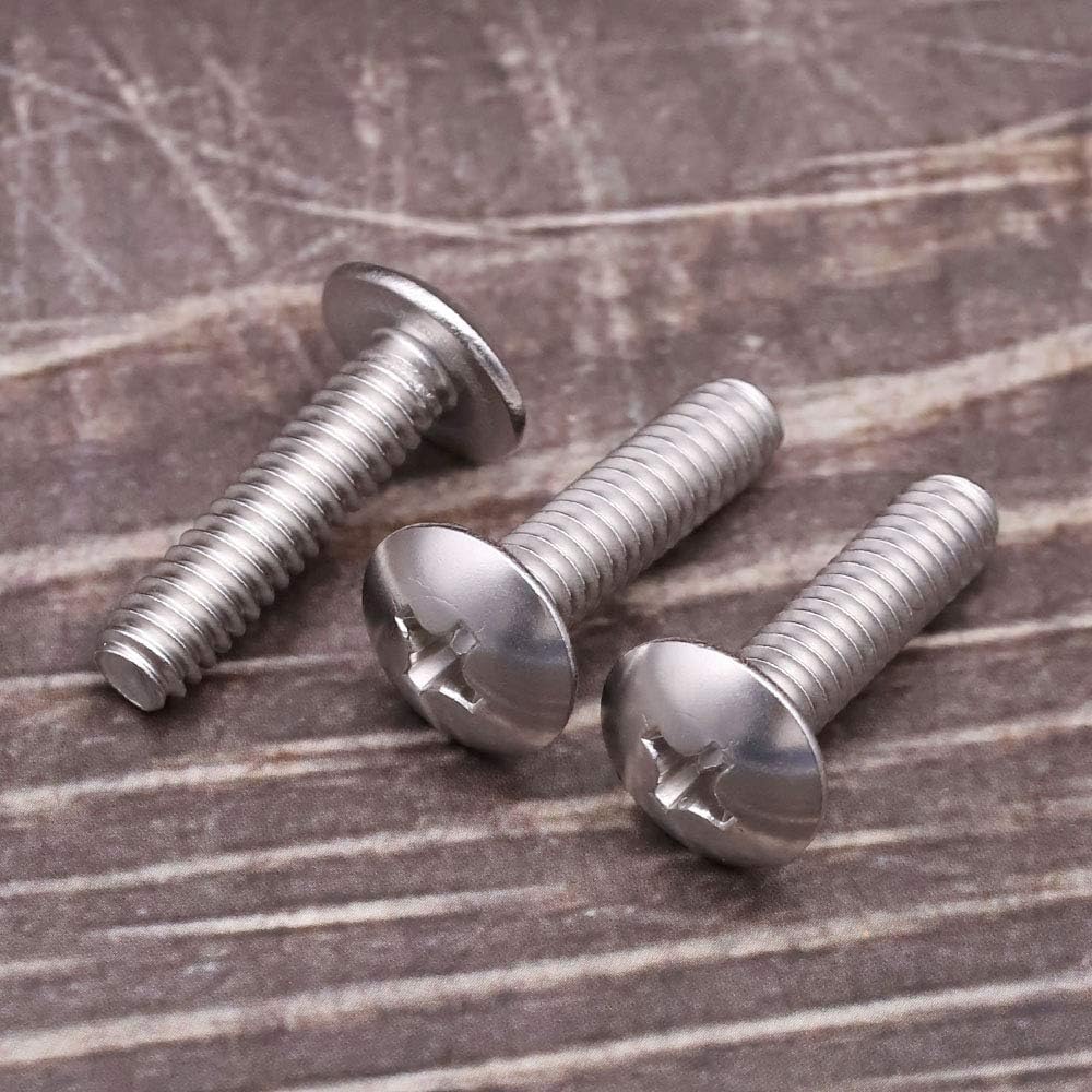 #8-32 x 3/4" Truss Head Machine Screws, Phillips Drive, Fully Machine Thread, 18-8 Stainless Steel 304, Bright Finish, Pack of 100