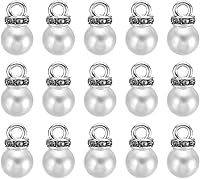 Vista 1 de PATIKIL 100 cuentas de perlas de perlas de imitación con diamantes de imitación DIY para hacer joyas, pulseras y aretes Plateado blanco
