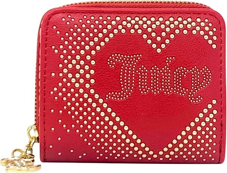 Juicy Couture Womens Small Zip Around Wallet Lovely Day Cool Red