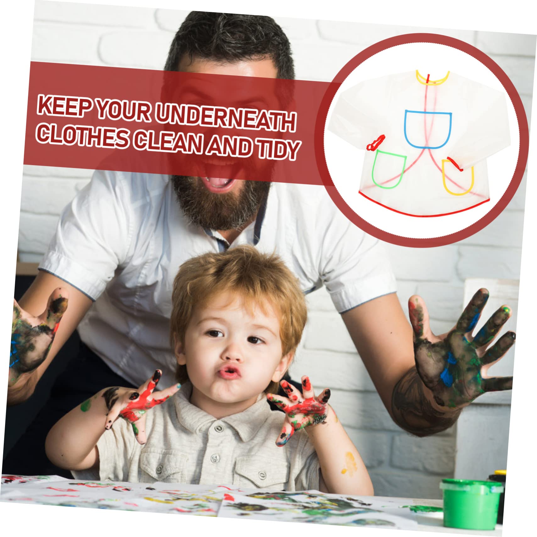 UPKOCH 3 Piezas delantal de pintura baberos para bebe baberos para niños pequeños delantal niño delantal infantil delantal transparente delantal de cocina pintado ropa de trabajo vestido