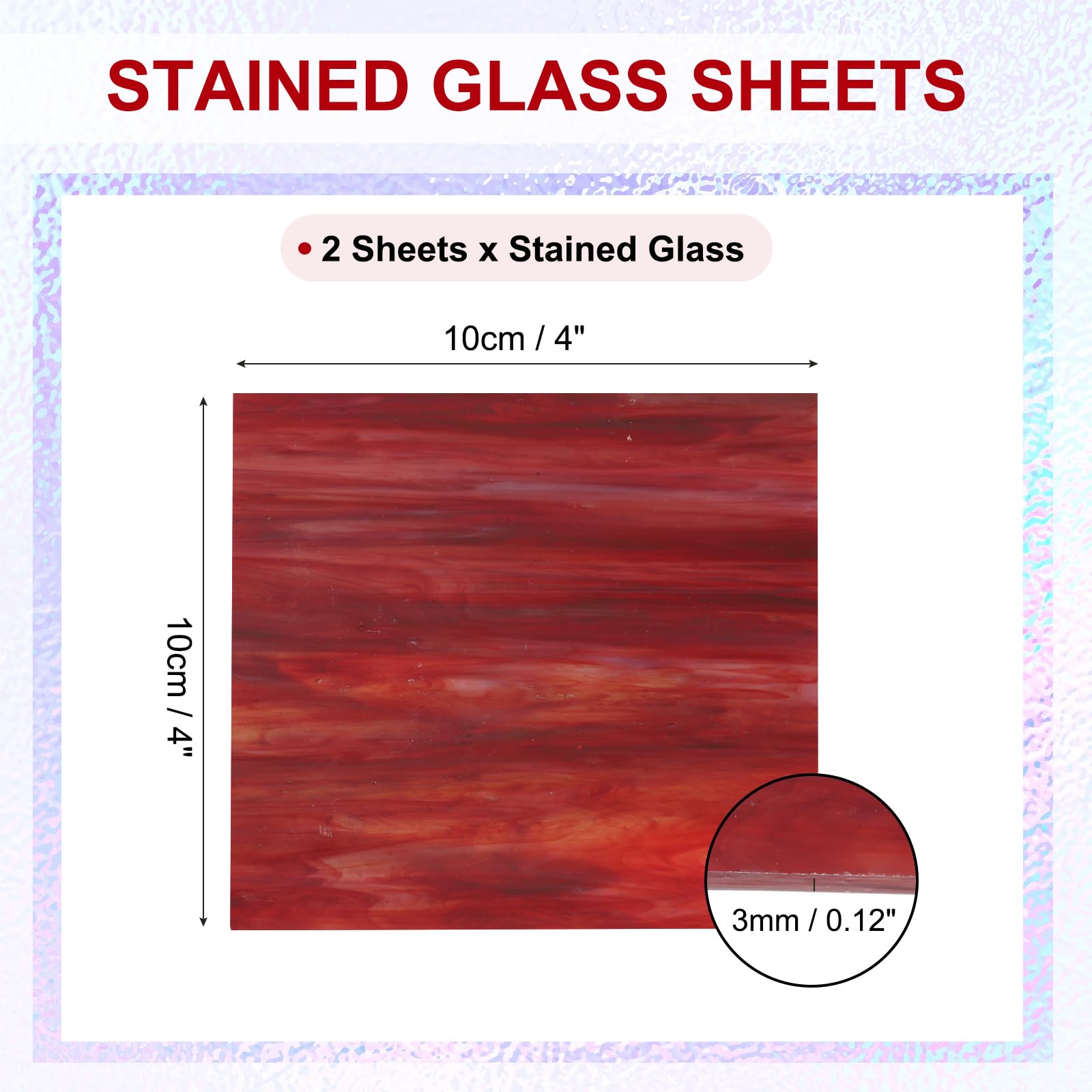 PATIKIL 4 x 4 Inch Transparent Stained Glass Sheets - Image 2