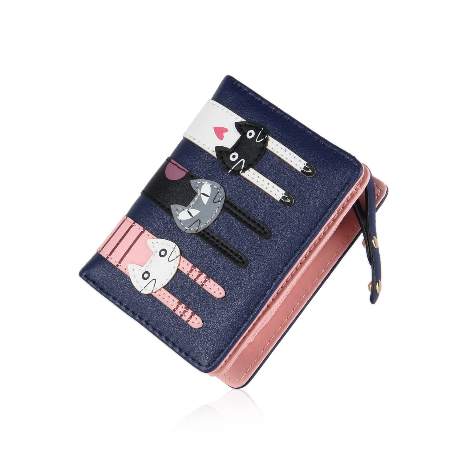 EVEOUT Damen Geldbörse PU-Leder Geldbeutel Süße Lange Geldtasche mit Münze Bifold-Geldbörse Kartenhalter für Mädchen