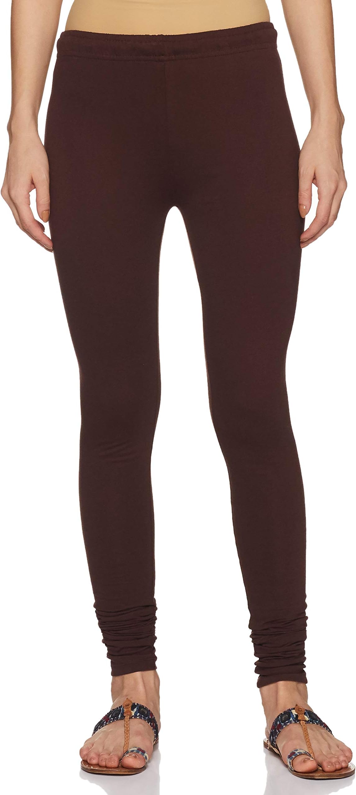 W for WomanDark Brown Solid Knitted Churidar