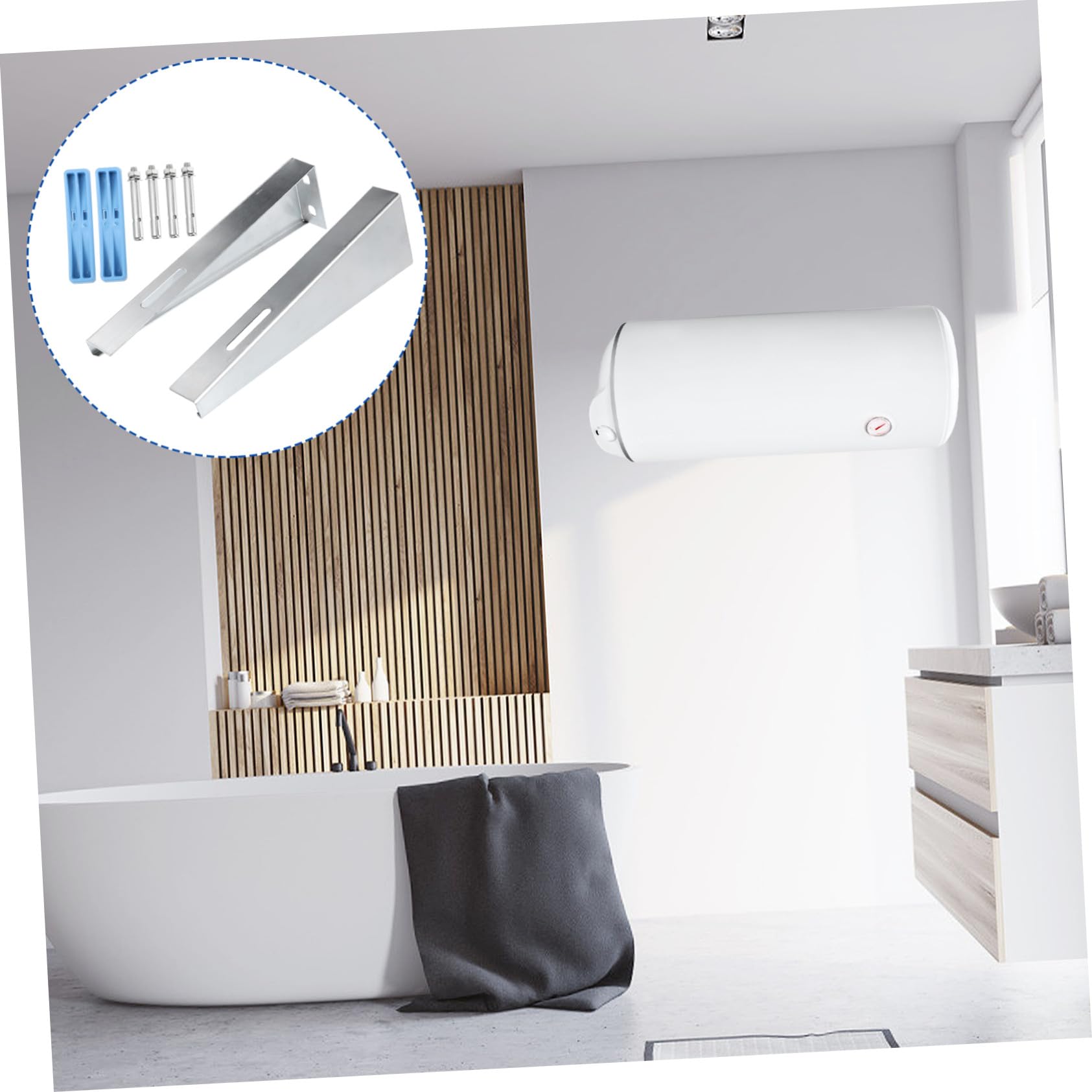 Estante para Calentador de Agua de Acero Inoxidable, Soporte Resistente Corrosión y Montaje en Pared, Paquete de 2 Piezas para Uso Doméstico
