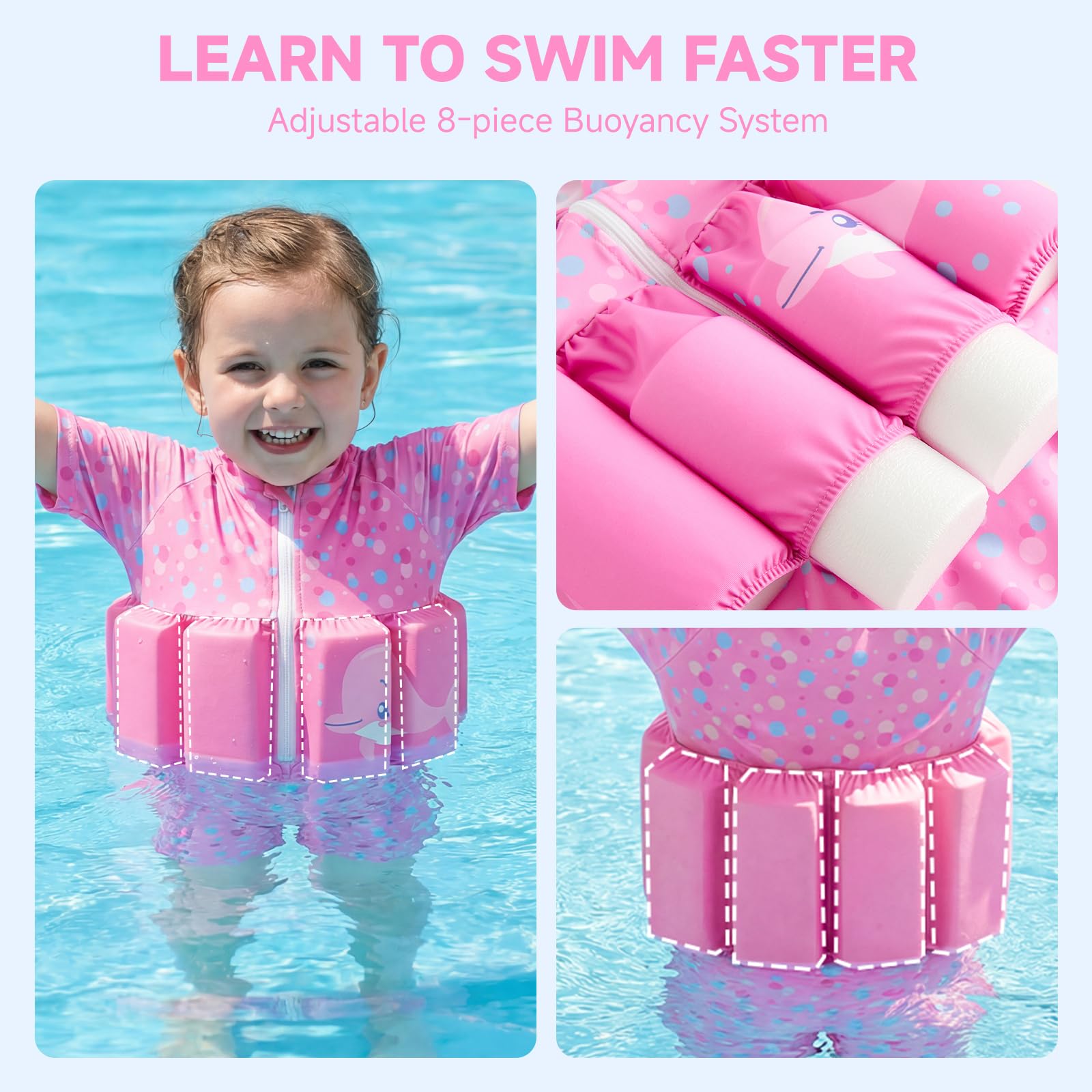 Traje de baño bebé niña niño con flotación niño natación entrenamiento ayuda flotante traje de baño de una sola pieza nadadores trajes de baño