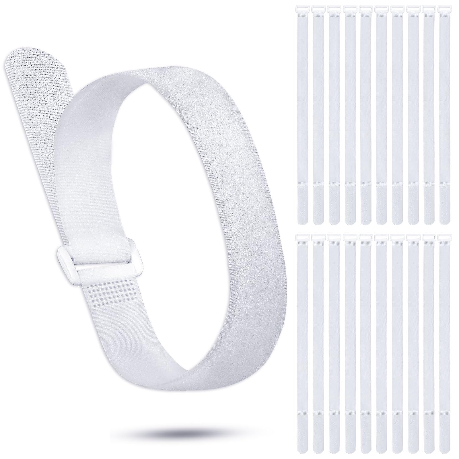 Kigeli 20 Pcs Reusable Fastening Cable Straps and Cable Ties Set Adjustable Multi-Purpose Hook and Loop Cord Ties to Keep Cords Organized and Tidy(