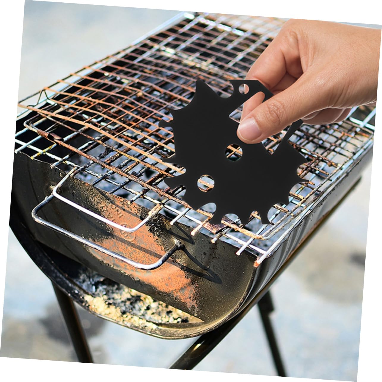 ibasenice 4 Set Ridutto Per La Pulizia Pulitore Per Griglie Raschietti Per Barbecue Detergente Per Grill Per Barbecue All'aperto Pulizia Del Acciaio Inossidabile Nero 2 Pezzi*4