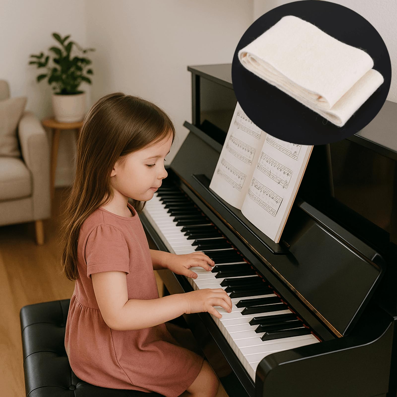 Dilwe Piano Pedal Felt Beige Wool Musical Instruments Repair Parts Wear- Accessory, Piano Muffler Felt Piano Mute Rail Felt Strip Piano Weak Sound Felt for Piano Accessory : Musical Instruments
