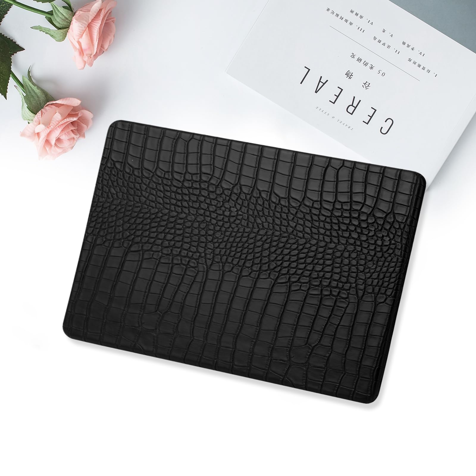 MOSISO Etui kompatybilne z MacBook Air 33.0 cm M5, M4, M3, M2, 2026-2022, A3449, A3240, A3113, A2681, odporne na zarysowania, skóra krokodyla, twarda powłoka ze skóry i klawiatury, folia ekranowa do